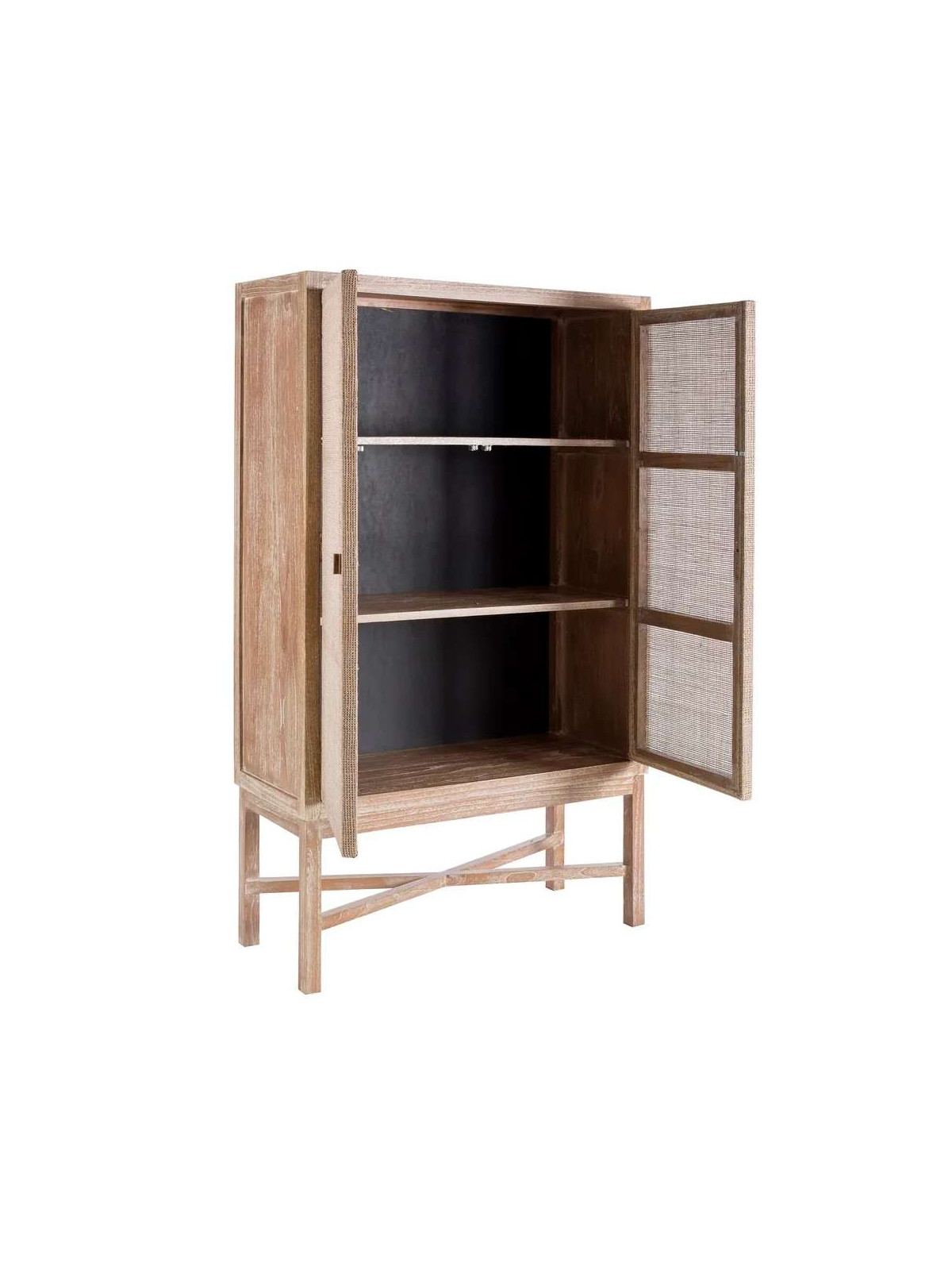 Armoire Neyra en bois de mindi blanchi