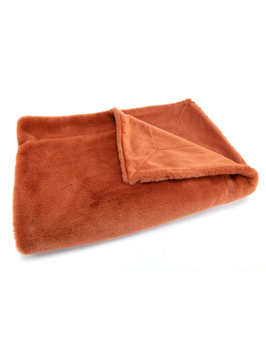 Plaid Luxe couleur terracotta Amadeus