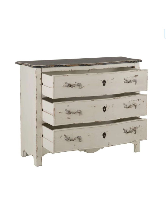 Commode Rimini crème en bois patiné Commode Rimini crème en bois patiné