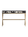 Console THORP 2 tiroirs cuir et métal Console THORP 2 tiroirs cuir et métal