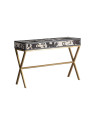 Console THORP 2 tiroirs cuir et métal Console THORP 2 tiroirs cuir et métal