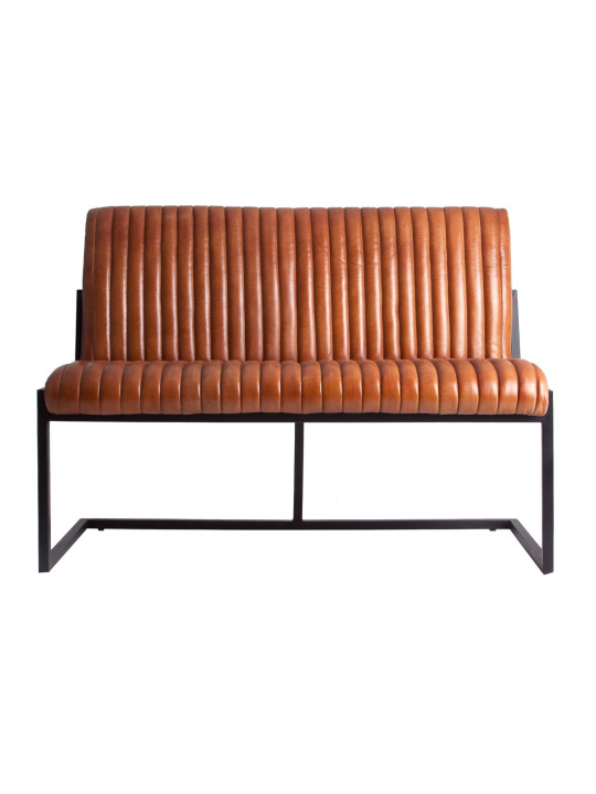 Sofa Chadron style vintage en métal et cuir