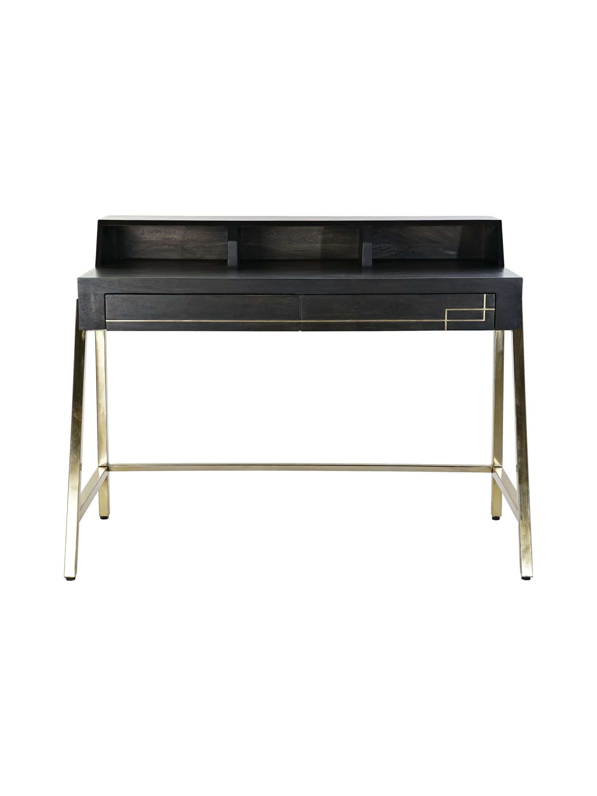 Bureau noir  bois massif et métal