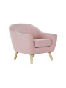 Fauteuil rose pâle scandinave