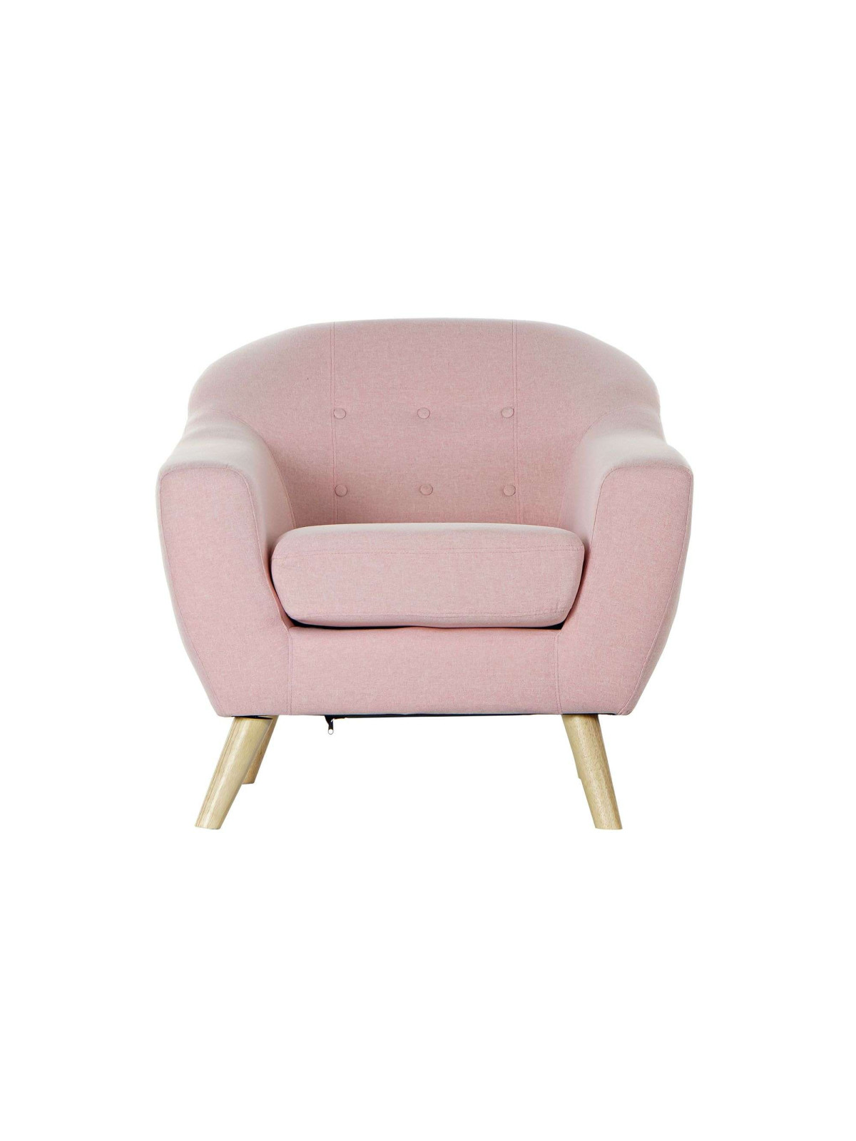 Fauteuil rose pâle scandinave