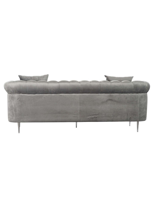 Canapé velours gris 3 places Canapé velours gris 3 places