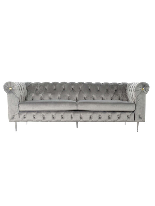 Canapé velours gris 3 places Canapé velours gris 3 places