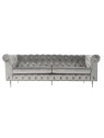 Canapé velours gris 3 places Canapé velours gris 3 places