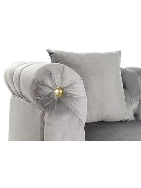 Canapé velours gris 3 places Canapé velours gris 3 places