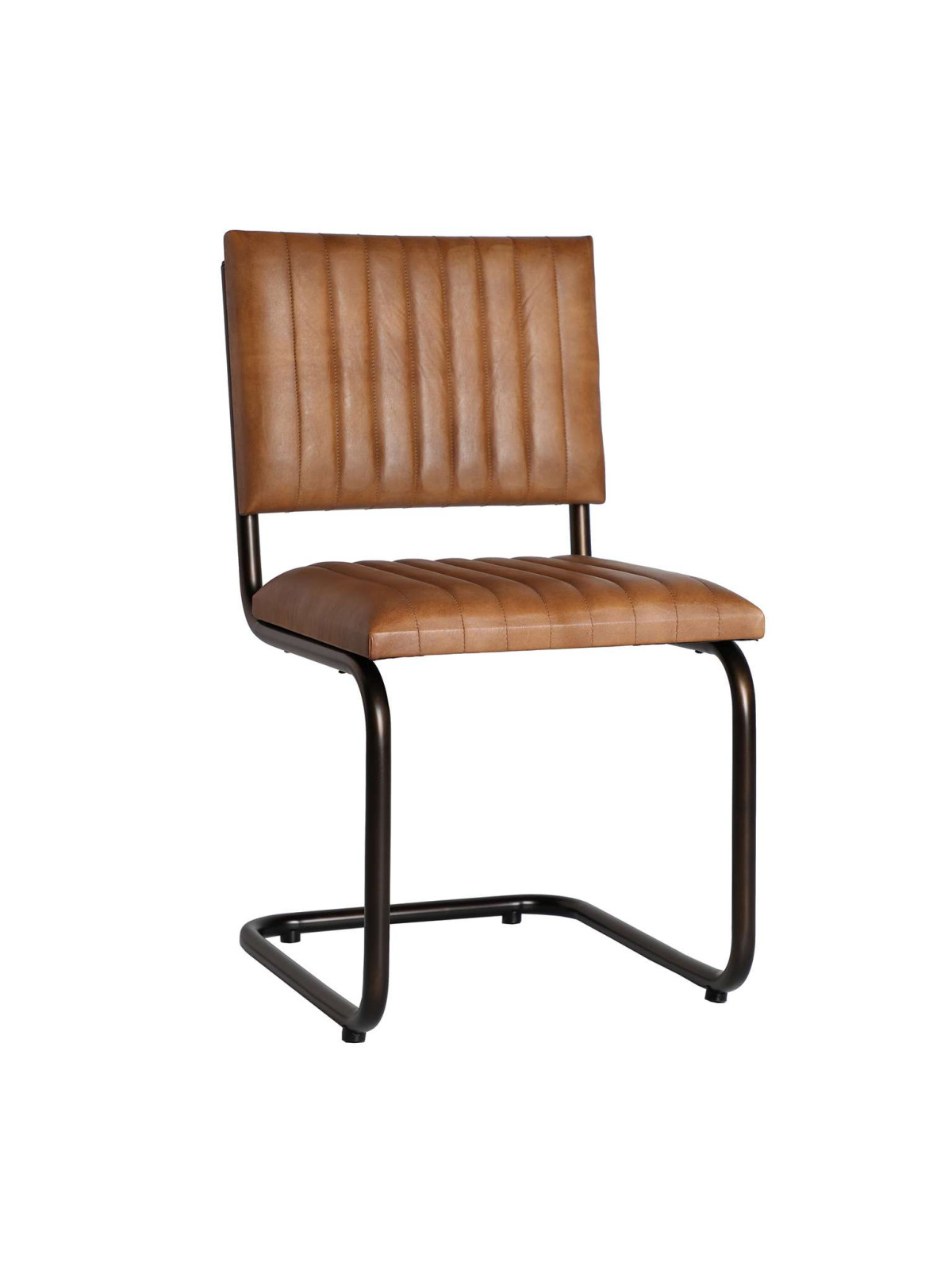 Chaise Chadron style vintage en métal et cuir