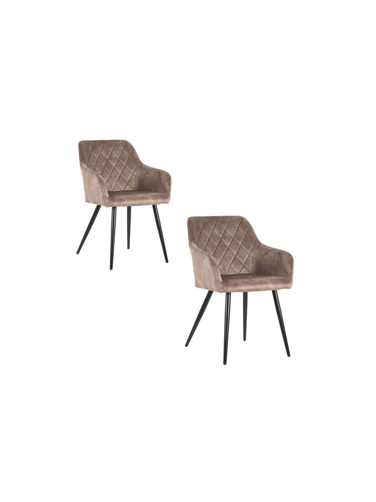 Lot de 2 chaises en velours Helsinki - Univers Décor Couleur Ocre