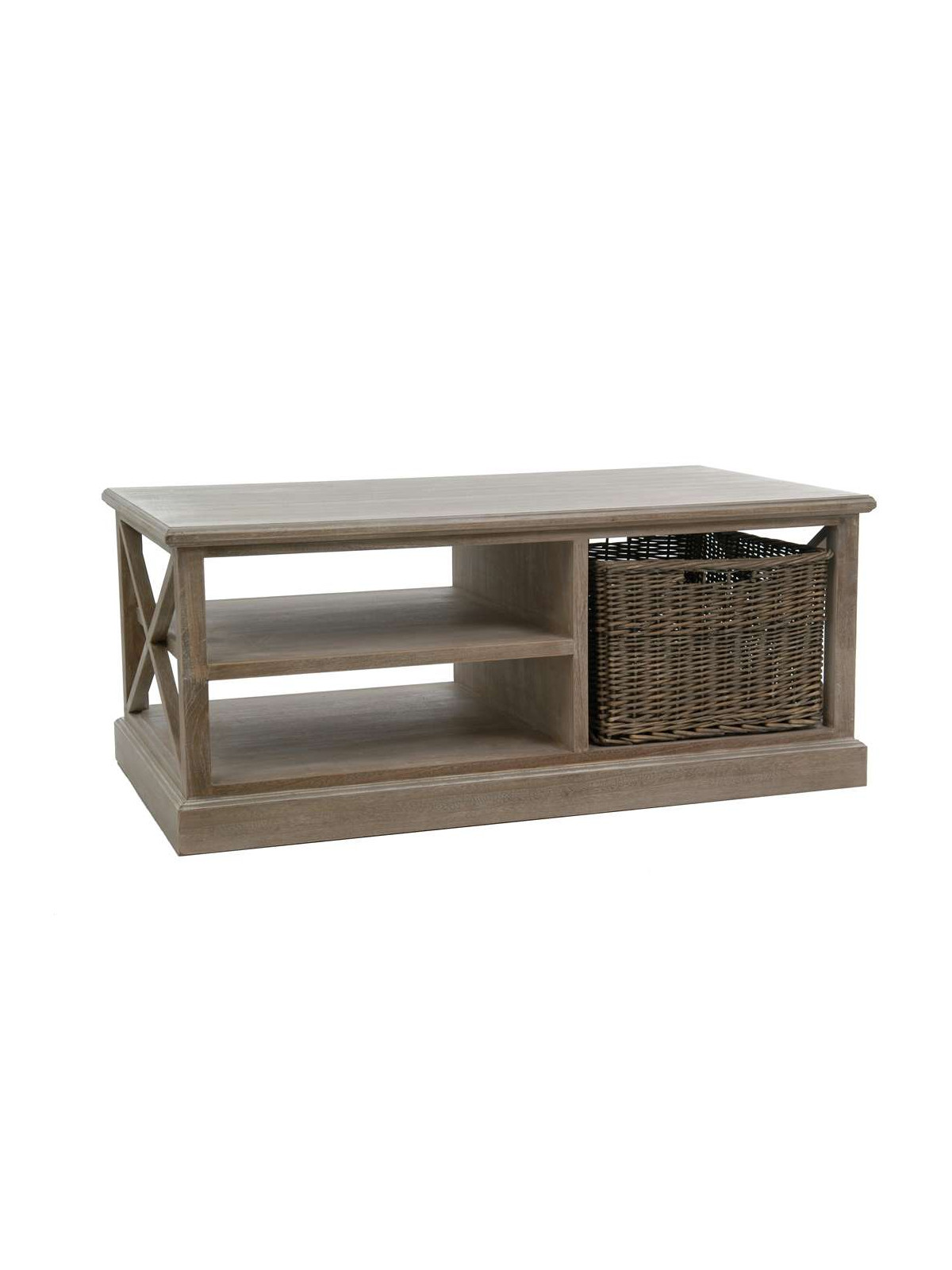 Table salon bois avec panier
