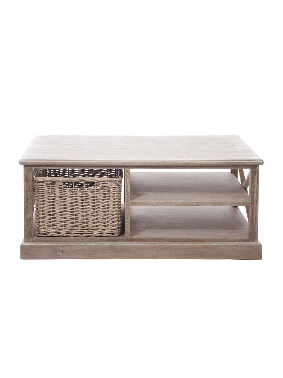 Table salon bois avec panier