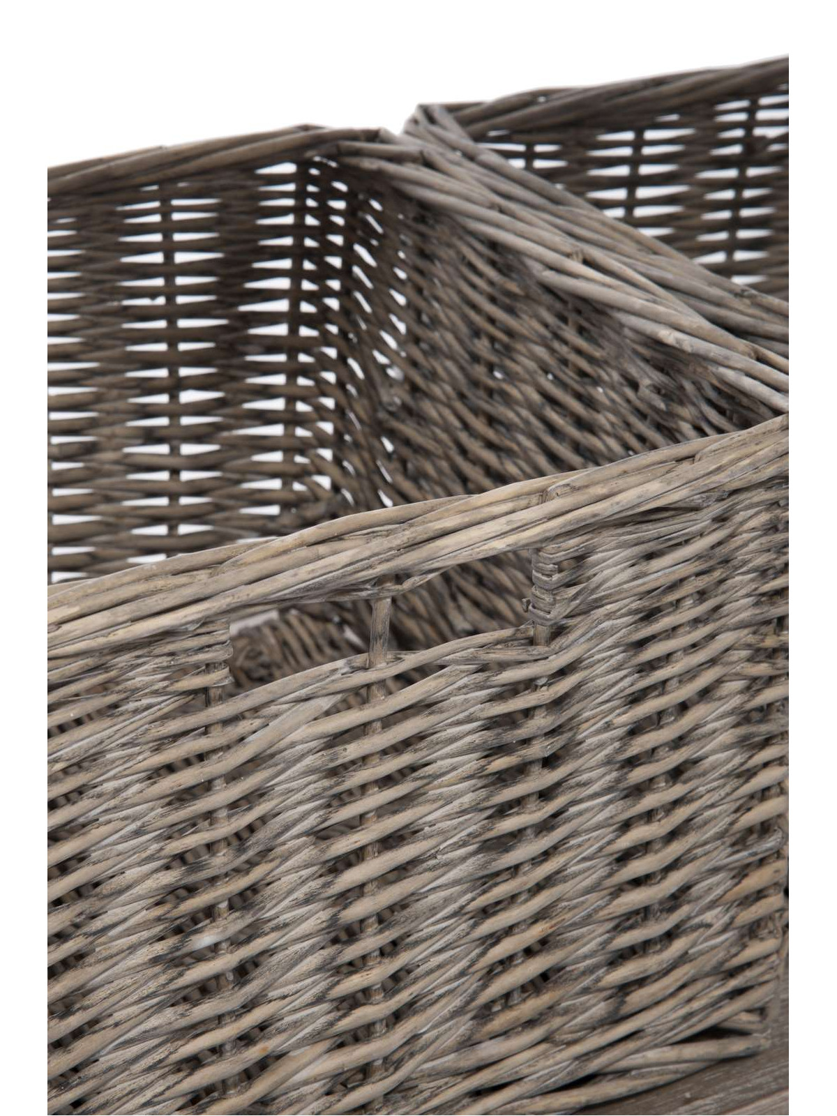 Console bois campagne chic avec paniers