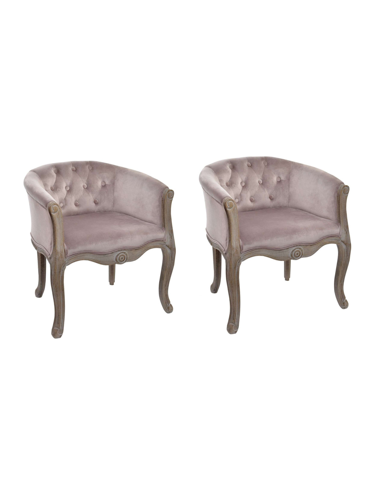 Fauteuil cabriolet capitonné vieux rose