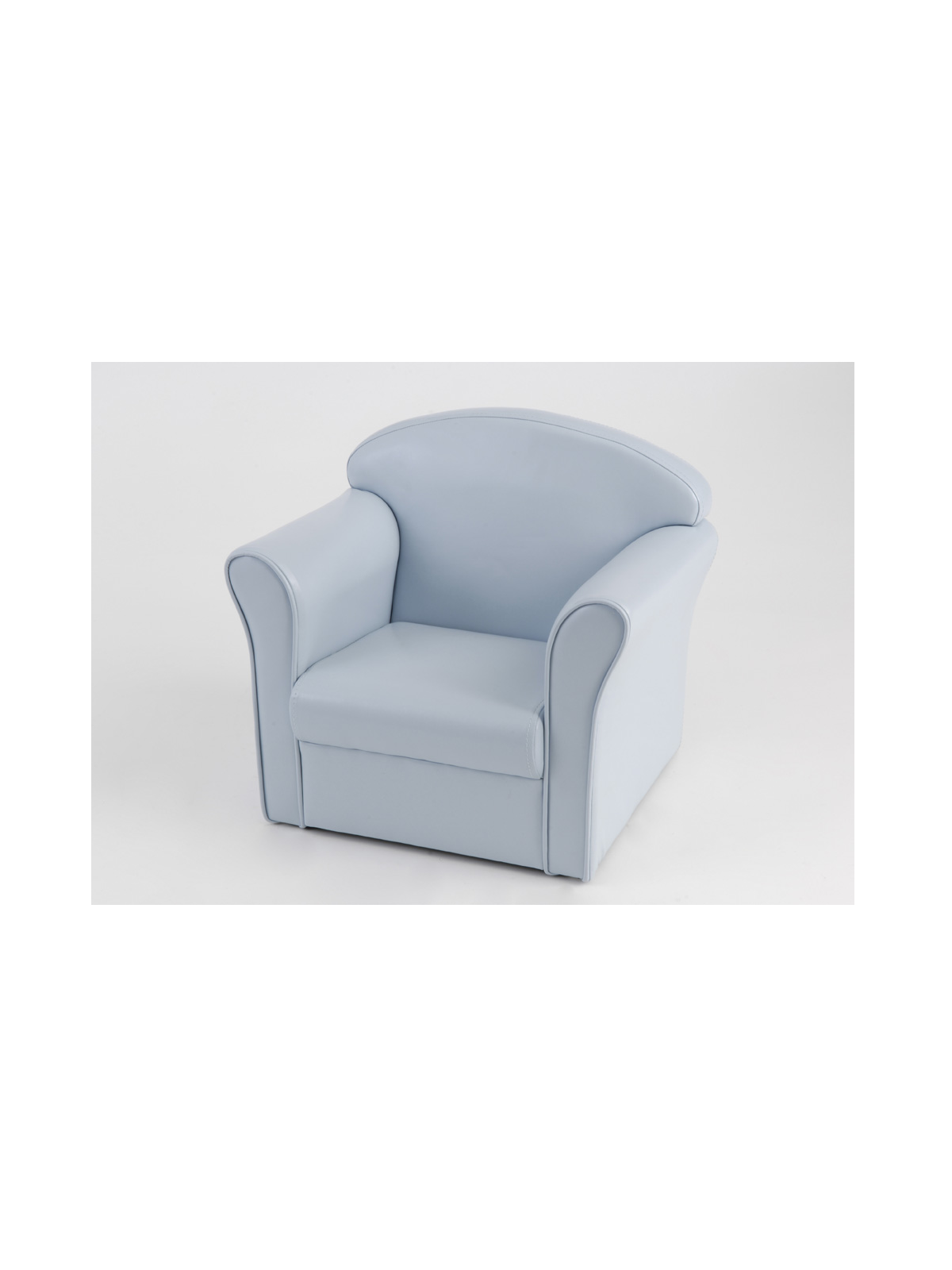 Fauteuil club enfant personnalisable toile unie bleu gris