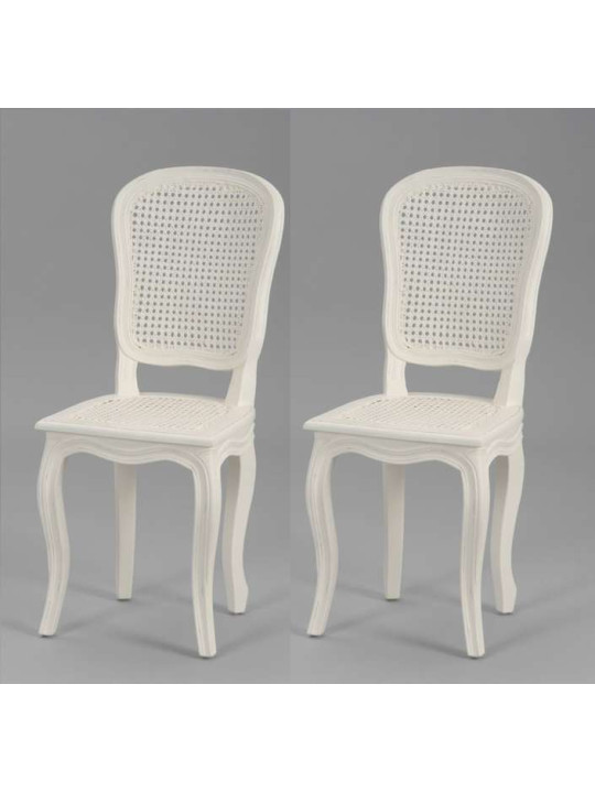 Set de 2chaises cannées Murano écru