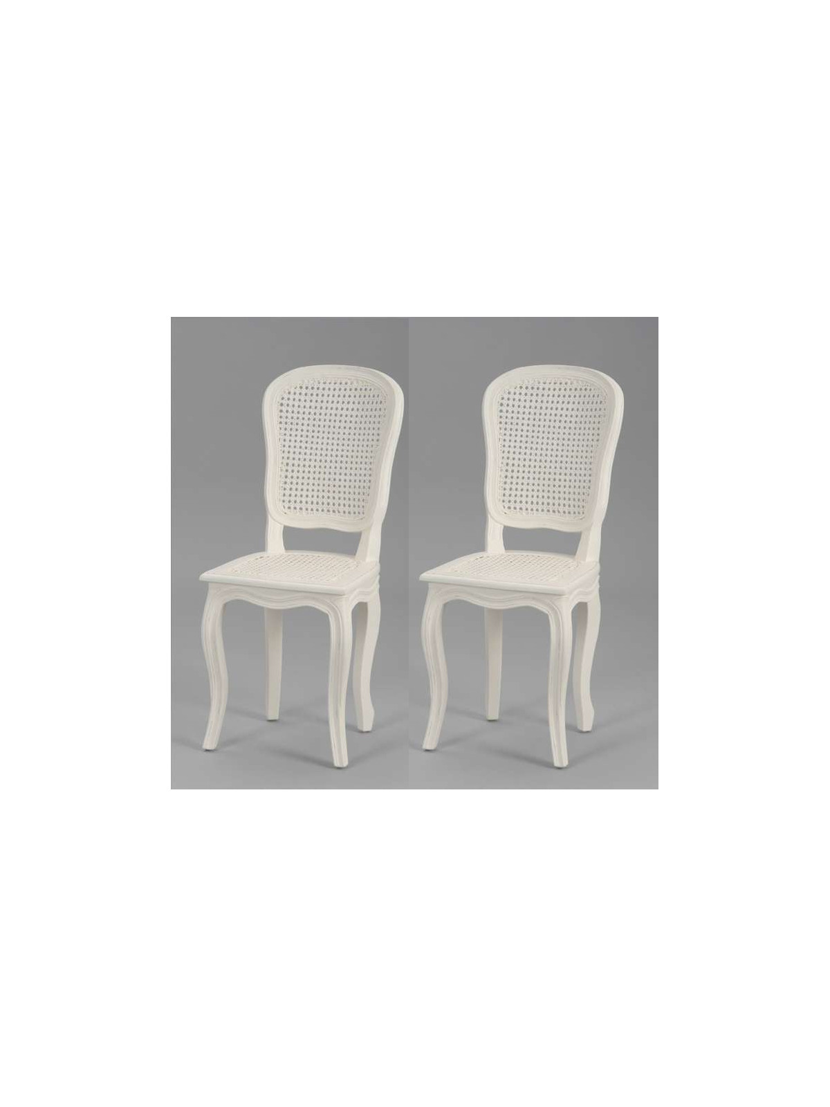 Set de 2chaises cannées Murano écru