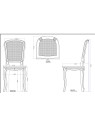 Set de 2chaises cannées Murano écru