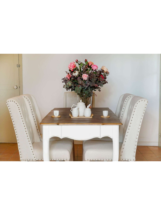 Table à dîner Vérone en bois blanc