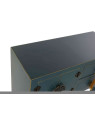 Console Chinoise Macao bleu pétrole 2 tiroirs 2 portes