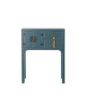 Console Chinoise Macao bleu pétrole 2 tiroirs 2 portes
