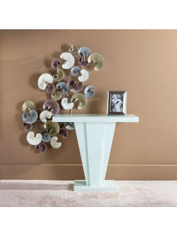 Console moderne imitation marbre blanc
