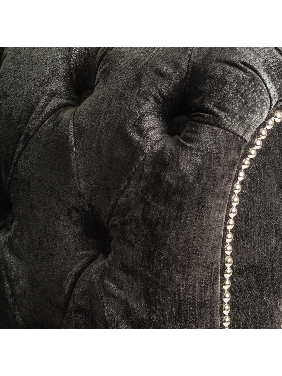 Fauteuil de salon chesterfield velours noir Crawley