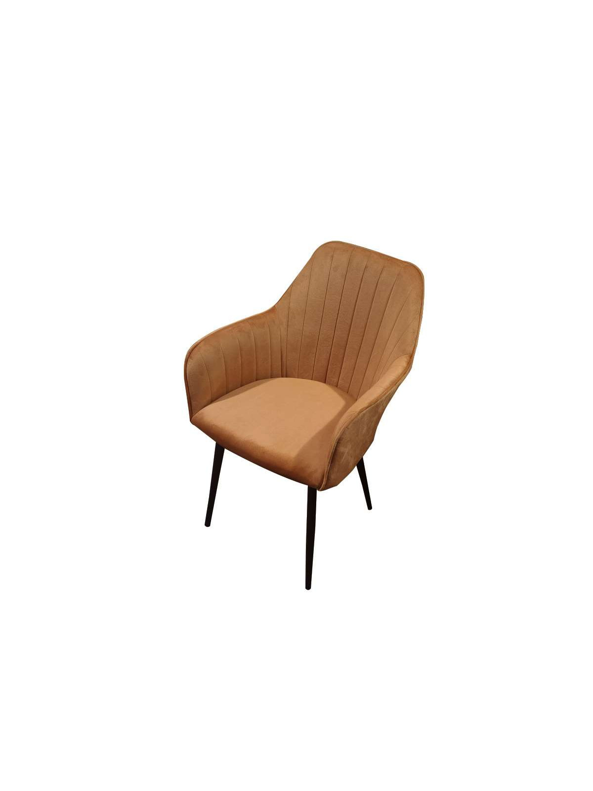 Fauteuil Lara velours orange
