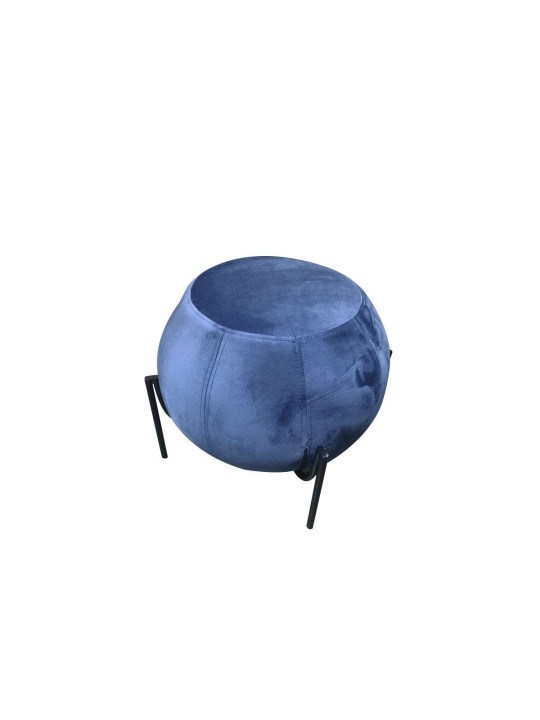 Grand pouf désign Wilem en velours bleu