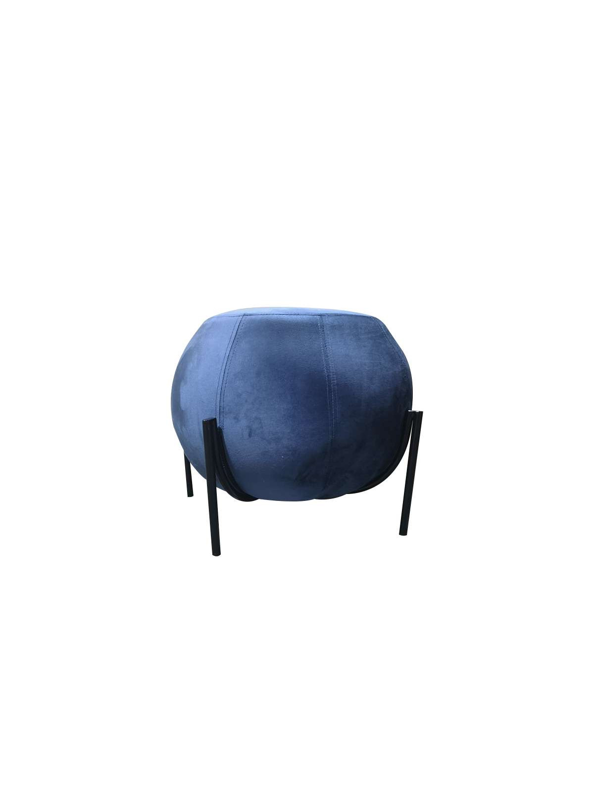 Grand pouf désign Wilem en velours bleu