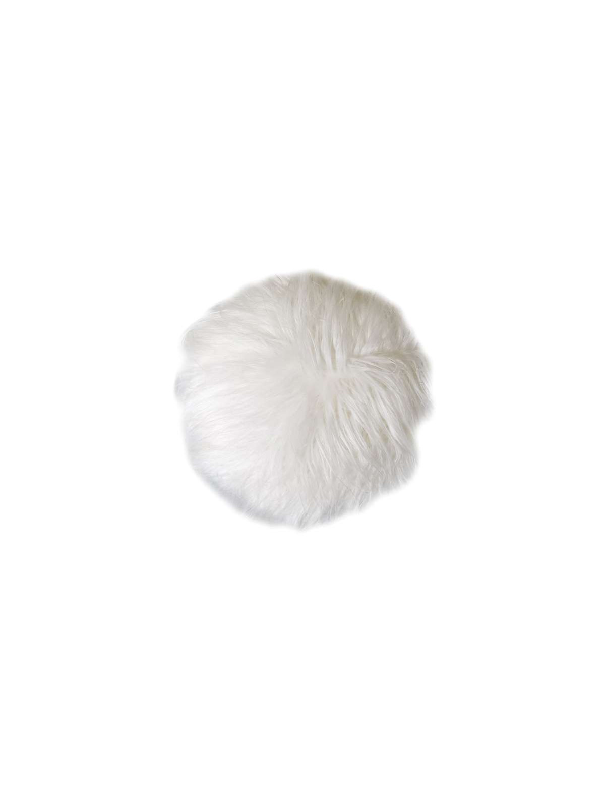 Pouf cabra fourrure blanche