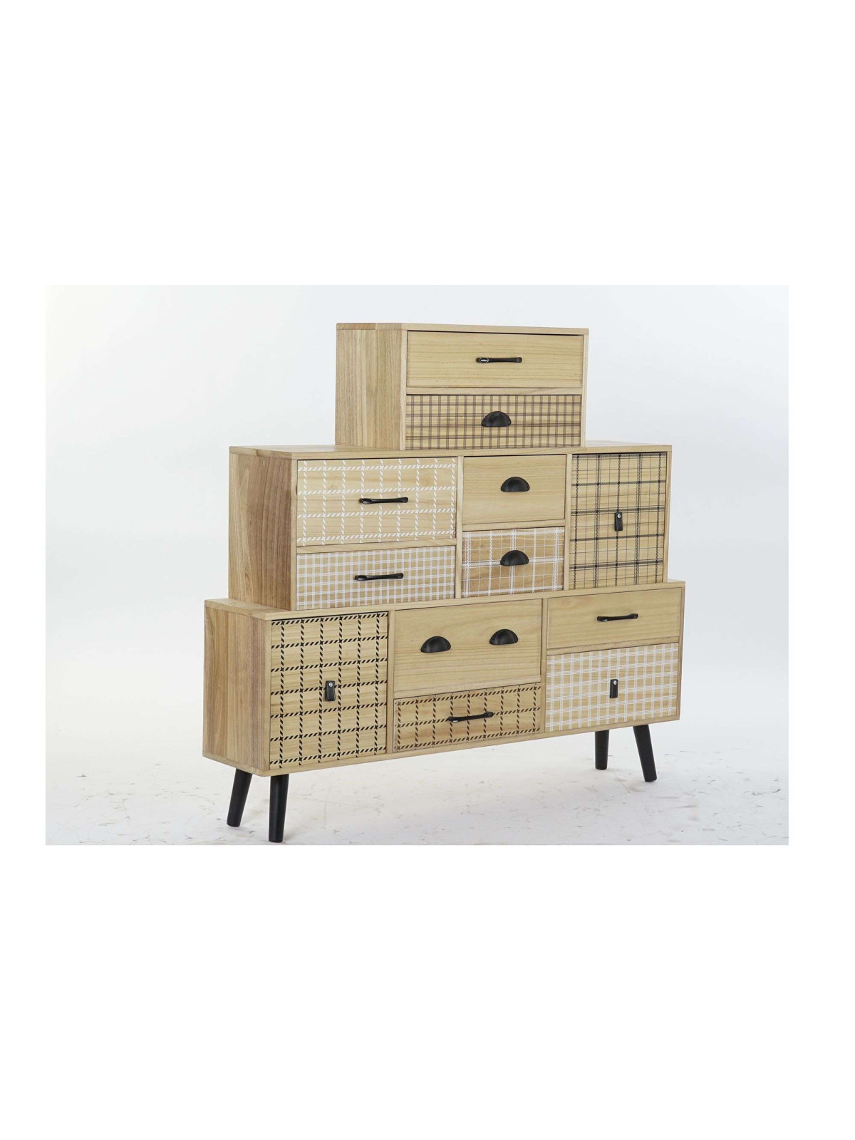 Commode 12 tiroirs Rombo en bois de Paulownia