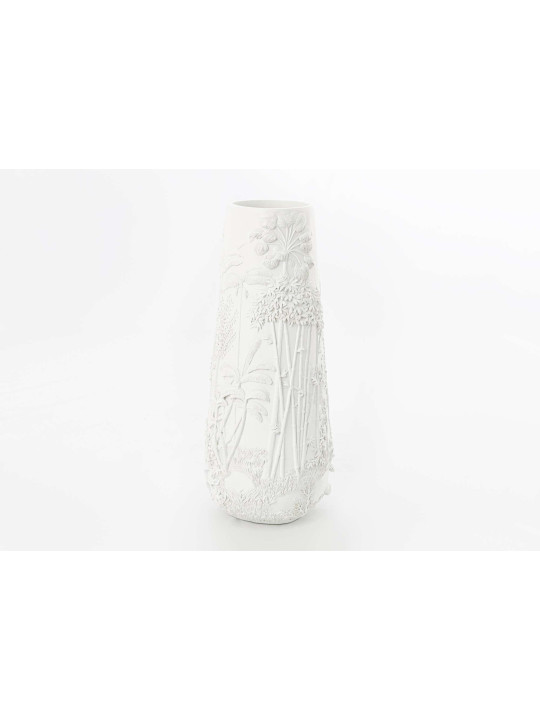 Vase blanc en fueille