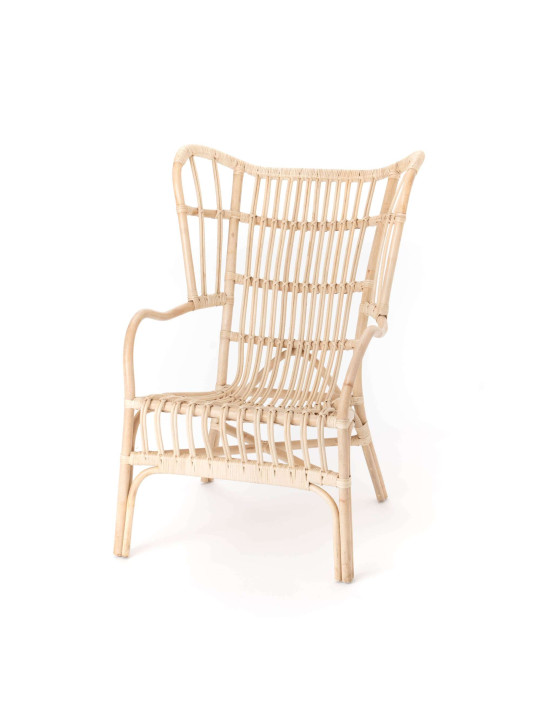 Fauteuil oreilles rotin