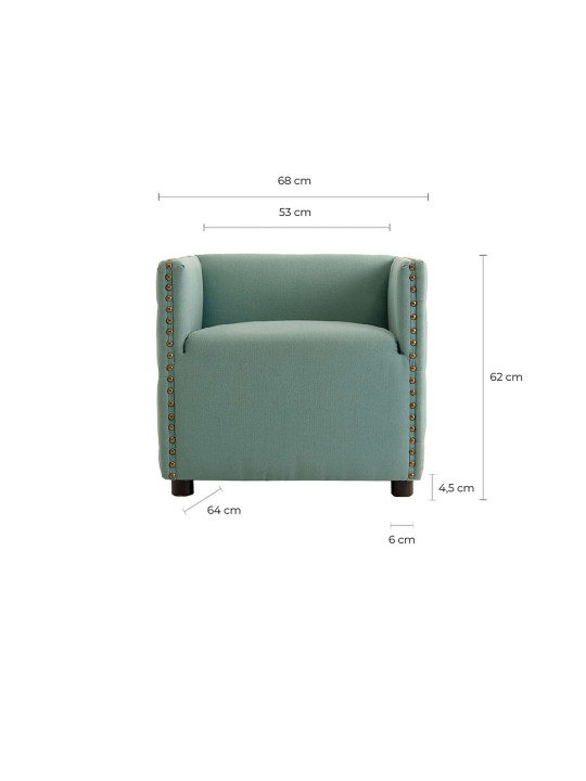 Fauteuil vert capitonné Burcin Fauteuil vert capitonné Burcin