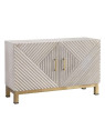 Buffet crème Denzzo en bois et métal or Buffet crème Denzzo en bois et métal or
