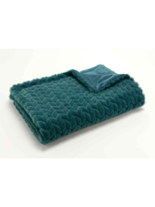 Plaid chevron émeraude Amadeus 170 cm