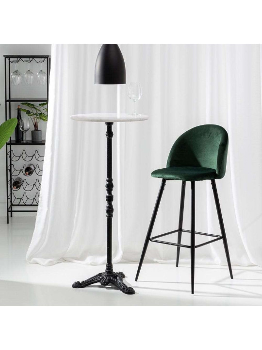 Lot de 2 chaises de bar Veronika Velours Noir