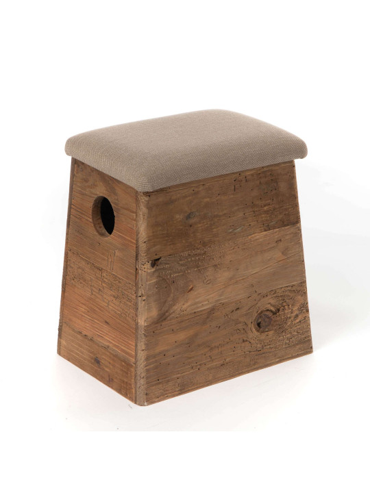 Tabouret bois et tissu green