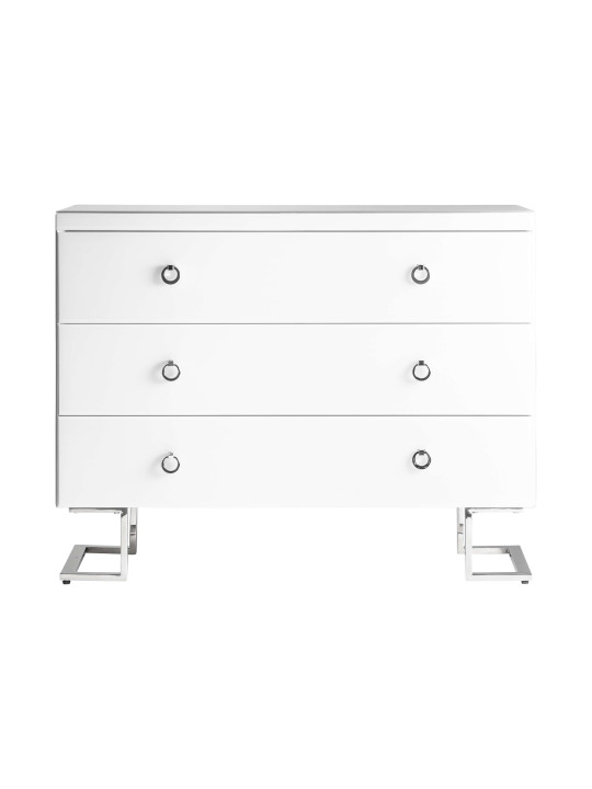 Commode double Fusion blanc et argent