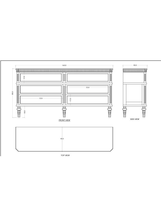 Commode Blanche 6t patinée Léonie