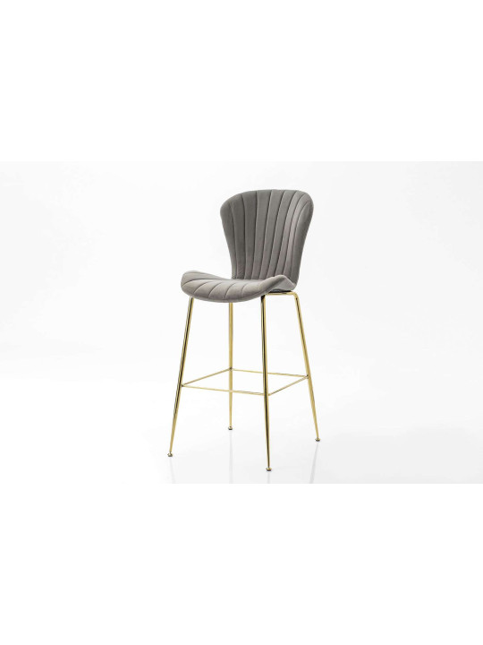 Chaise coquillage velours gris