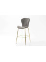 Chaise coquillage velours gris