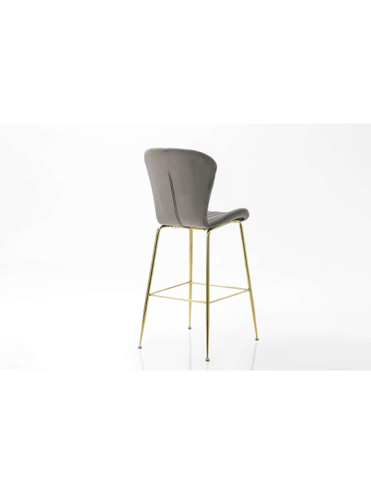 Chaise coquillage velours gris