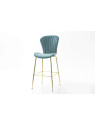 Chaise haute coquillage velours bleu