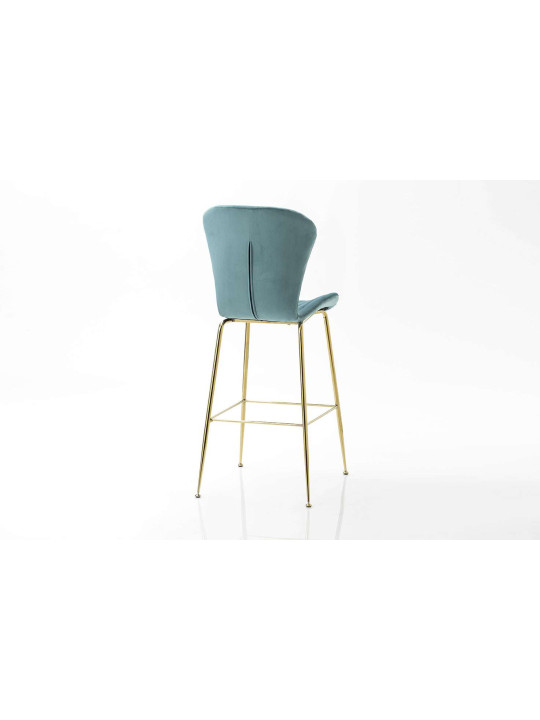 Chaise haute coquillage velours bleu