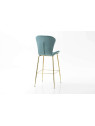 Chaise haute coquillage velours bleu