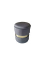 Pouf-coffre velours gris