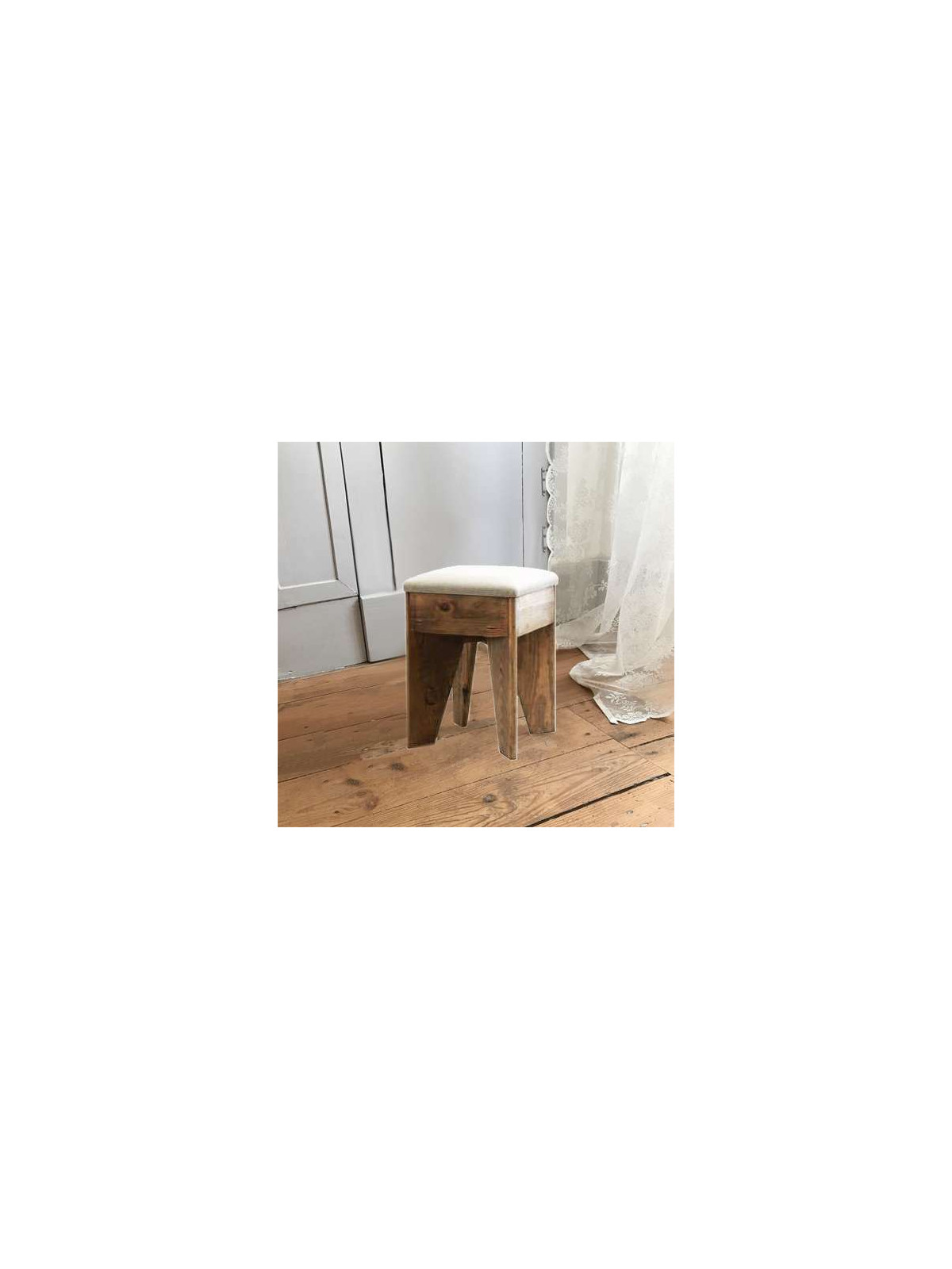 Tabouret Trapèze en pin recyclé